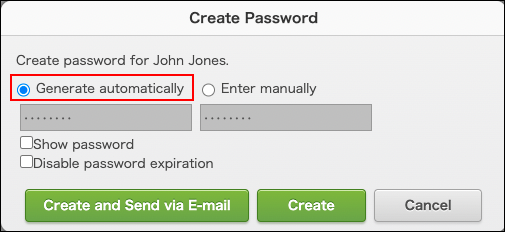 &quot;Create Password&quot; dialog