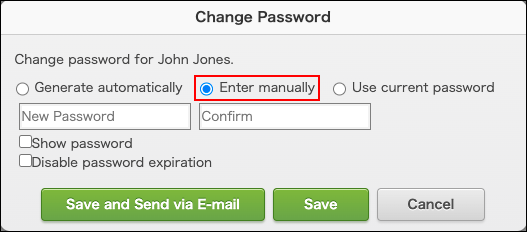 Screenshot: "Enter manually" is selected