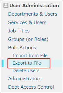 Screenshot: "Export to File" is highlighted