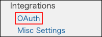 Screenshot: "OAuth" is highlighted