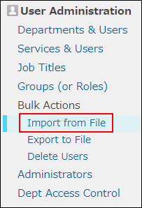 Screenshot: "Import from File" is highlighted