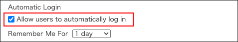 Screen to configure login security