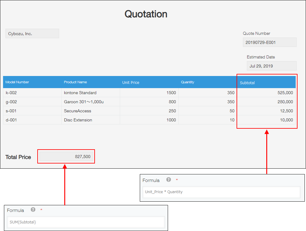 Captura de pantalla: se calcula el importe total