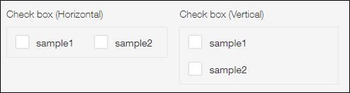 Layout of the check box options