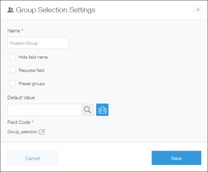 Group selection field