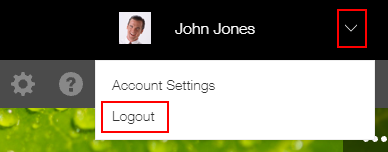 Screenshot: The "Logout" menu option