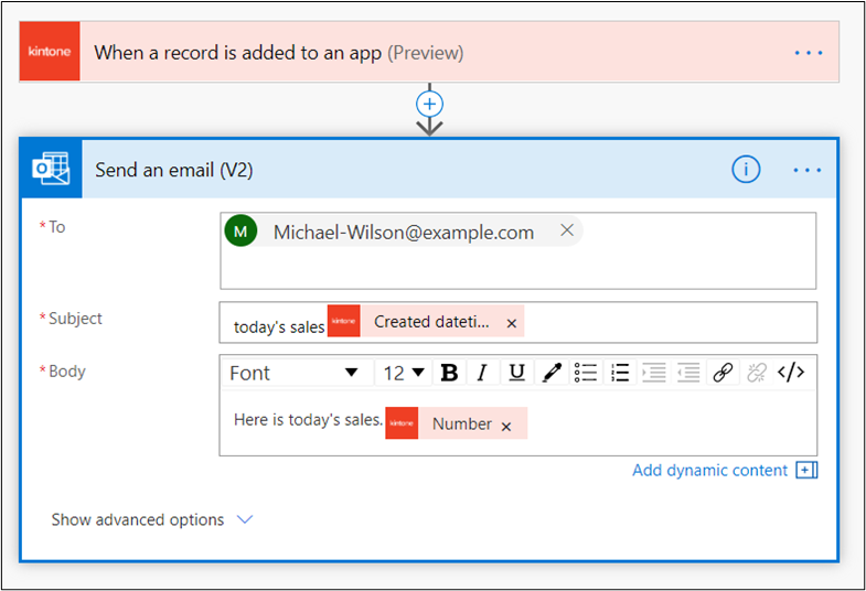 Screenshot: The "Send an email" screen