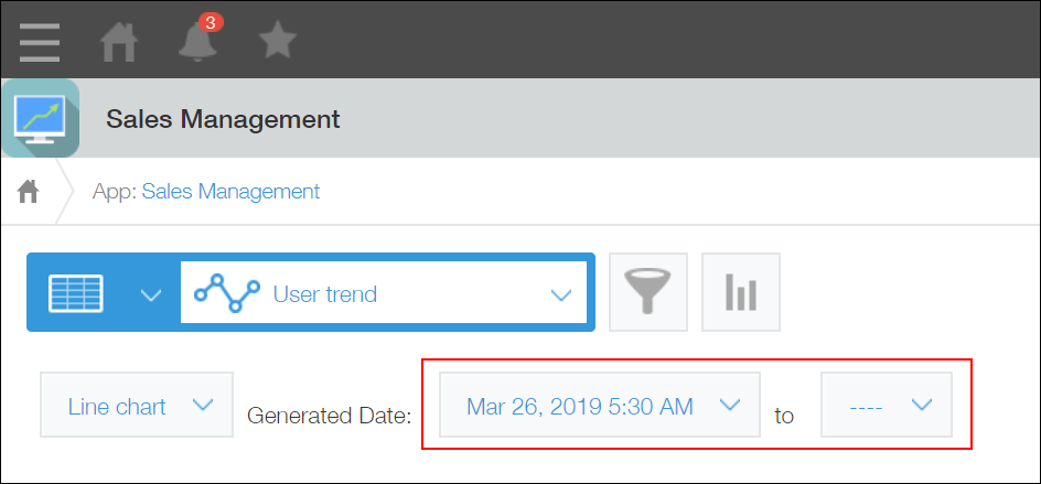 Screenshot: Specifying a period for the generated date