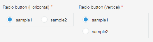Position of the radio button options