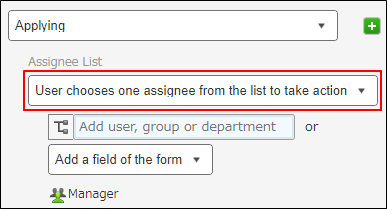 Selecting an assignee from users