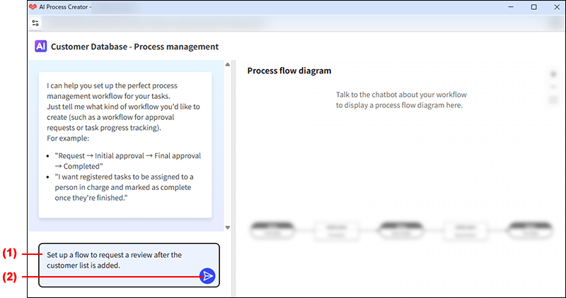 Screenshot: The AI Process Creator in use