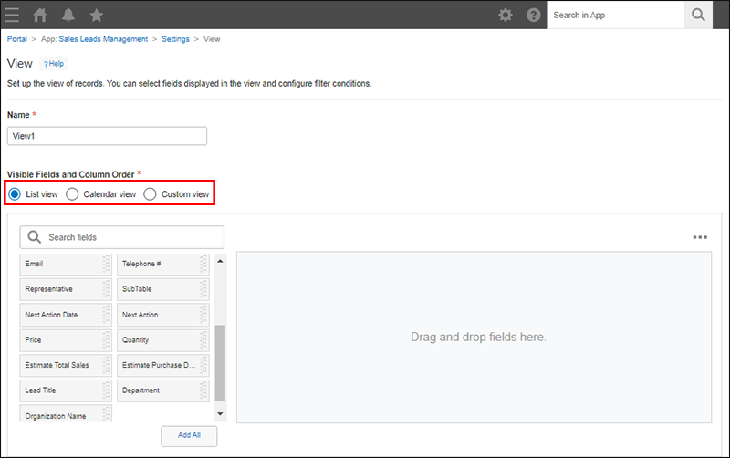 Visible Fields and Column Order