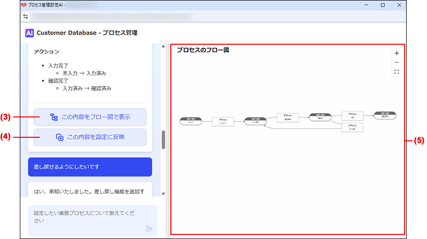 スクリーンショット：プロセス管理設定AIの利用画面