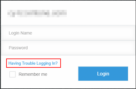 Screenshot: "Having Trouble Logging In?" is highlighted